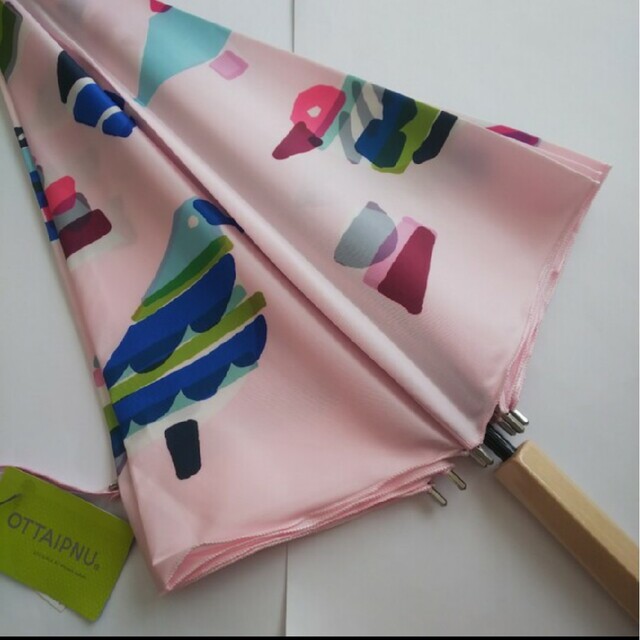 オッタイピイヌ　鳥　ピンク雨傘　バードパーラー レディースのファッション小物(傘)の商品写真