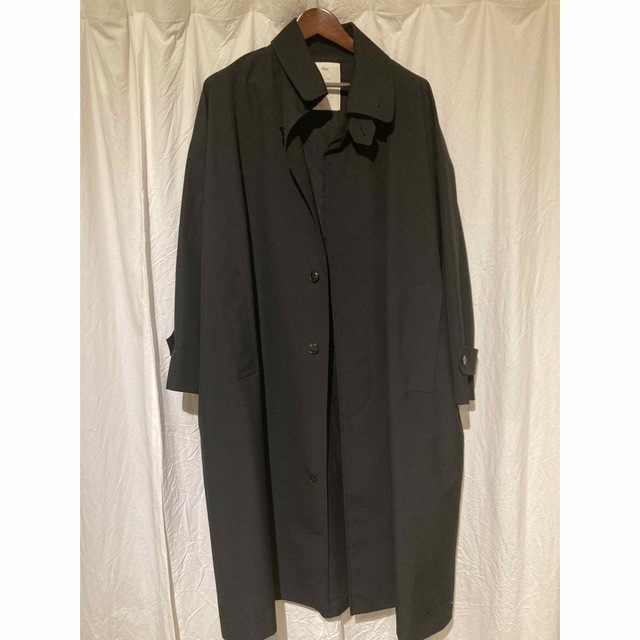 TEXT SINGLE-BREASTED DOUBLE COLLAR COAT