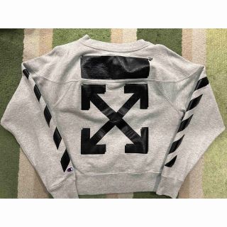 値下げ!OFF-WHITE × champion スウェット ネイビー/ホワイト - www
