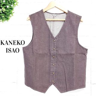 カネコイサオ(KANEKO ISAO)のカネコイサオ ベスト レディース デニム 綿 コットン パープル 紫 古着(ベスト/ジレ)