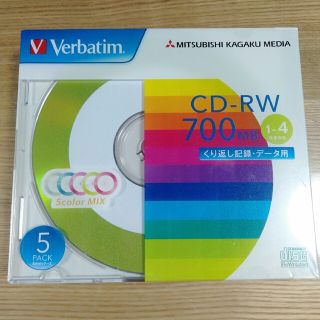 ミツビシケミカル(三菱ケミカル)の新品 CD-RW 700MB データ用 5枚入 Verbatim 三菱ケミカル(PCパーツ)