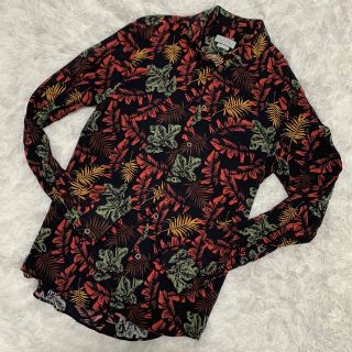 ザラ(ZARA)の美品 ZARA ボタニカル 総柄 シャツ 長袖 薄手(シャツ)