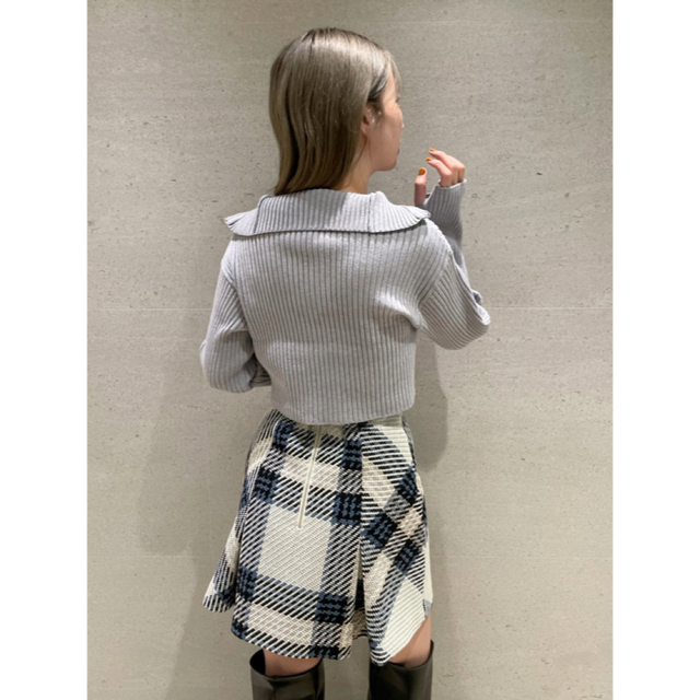 【新品未使用】SNIDEL ロービングチェックミニスカート アイボリー 0 【新品未使用】SNIDEL ロービングチェックミニスカート アイボリー 0