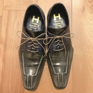 HARRIS ハリス 7 イタリア製 青 黒 ブラック ビジネスシューズ 革靴