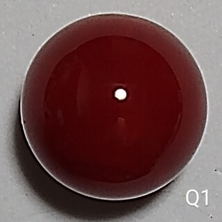 いいね感謝 Q1 血赤 煌珊瑚片穴 球 10.4 mm 7.65ct 1.53g(リング(指輪))