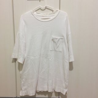 ジーユー(GU)の春夏用　GU メンズ　半袖Tシャツ　カットソー　ホワイト　白　ジーユー(Tシャツ/カットソー(半袖/袖なし))