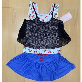 新品タグ付き 女児 水着 キャミソール付きタンキニ セパレート 4点セット(水着)