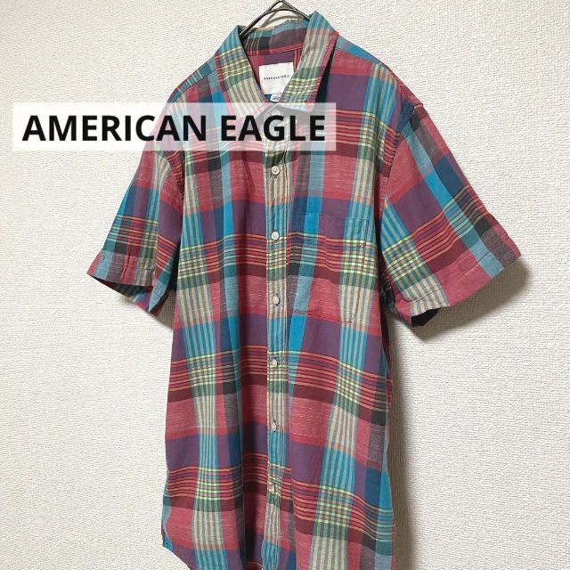 American Eagle(アメリカンイーグル)の2161 AMERICAN EAGLE シャツ トップス 半袖 チェック 春夏 メンズのトップス(シャツ)の商品写真