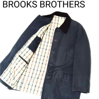 ブルックスブラザース(Brooks Brothers)のブルックスブラザーズ　フィールドジャケット　ネイビー　M　コーディロイ　チェック(ステンカラーコート)