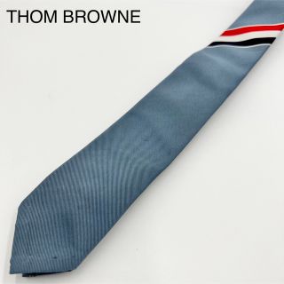 ◆【美品】THOM BROWNE シャンブレーネクタイ＋タイバー◆