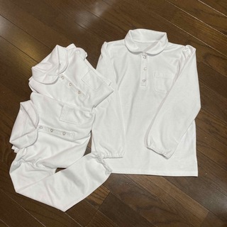 ベルメゾン(ベルメゾン)のポロシャツ　白　女児　140  長袖　3枚セット(Tシャツ/カットソー)