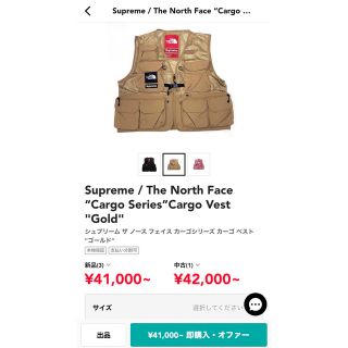 M supreme the north face cargo vest gold