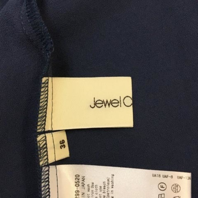 Jewel Changes(ジュエルチェンジズ)のジュエルチェンジズ アローズ ブラウス カットソー レース 半袖 36 紺 レディースのトップス(シャツ/ブラウス(半袖/袖なし))の商品写真