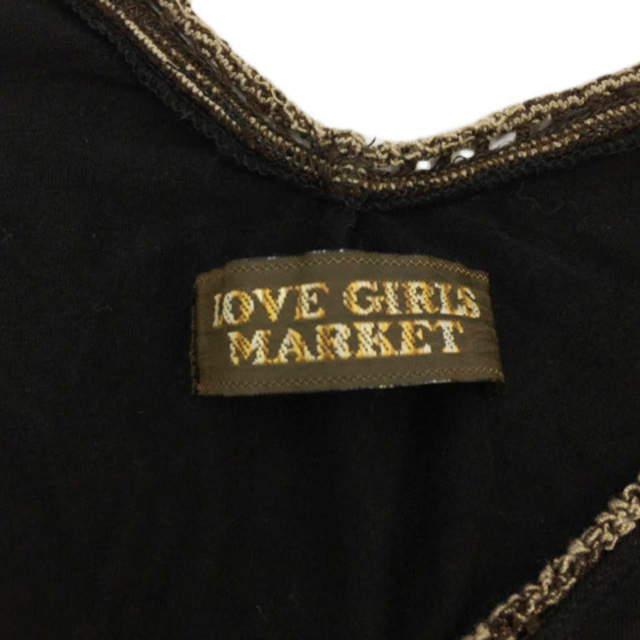 LOVE GIRLS MARKET(ラブガールズマーケット)のラブガールズマーケット カットソー プルオーバー リボン ノースリーブ 黒 レディースのトップス(カットソー(半袖/袖なし))の商品写真