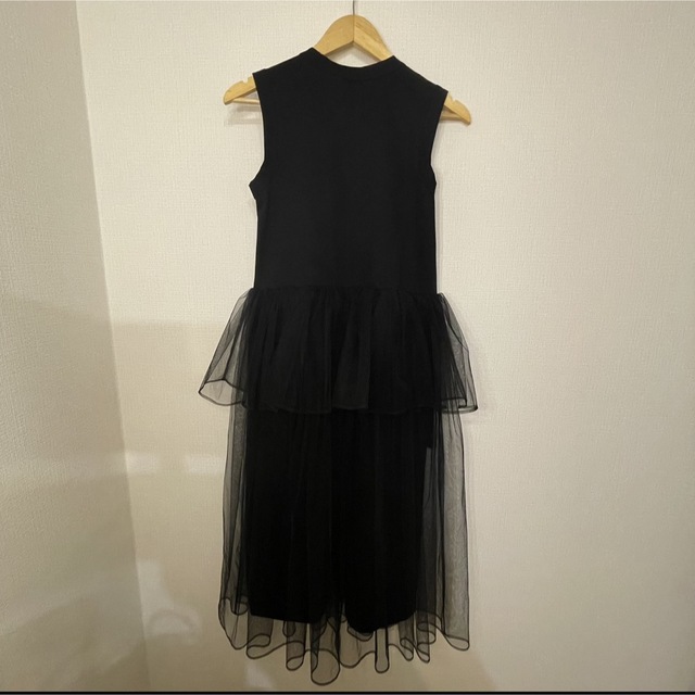 noir kei ninomiya(ノワールケイニノミヤ)のnoir kei ninomiya チュール ワンピース XS 黒 レディースのワンピース(ひざ丈ワンピース)の商品写真