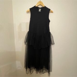 ノワールケイニノミヤ(noir kei ninomiya)のnoir kei ninomiya チュール ワンピース XS 黒(ひざ丈ワンピース)