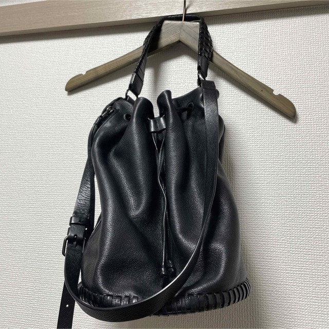 ALLSAINTS 2WAYレザーショルダーバッグ ブラック