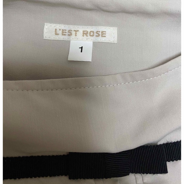 L'EST ROSE(レストローズ)のLEST ROSE レストローズ ★ ジグザグ レース バイカラー スカート レディースのスカート(ひざ丈スカート)の商品写真