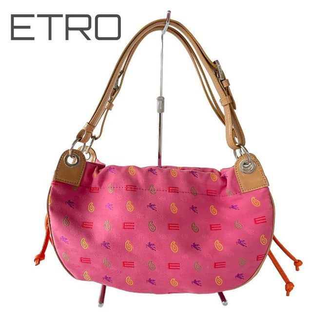 ETRO(エトロ)のエトロ ETRO ハンドバッグ ショルダーバッグ 総柄 ロゴ ピンク レディースのバッグ(ショルダーバッグ)の商品写真