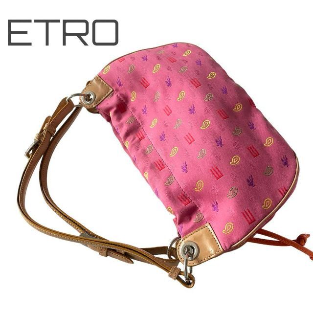 ETRO(エトロ)のエトロ ETRO ハンドバッグ ショルダーバッグ 総柄 ロゴ ピンク レディースのバッグ(ショルダーバッグ)の商品写真