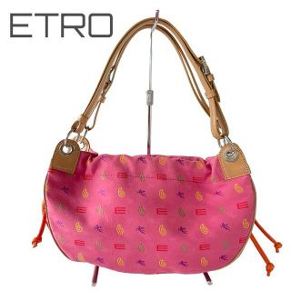 エトロ(ETRO)のエトロ ETRO ハンドバッグ ショルダーバッグ 総柄 ロゴ ピンク(ショルダーバッグ)