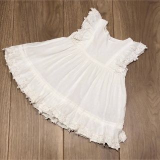 ベビーギャップ(babyGAP)の【美品】babygap フラワーレースワンピース　70(ワンピース)