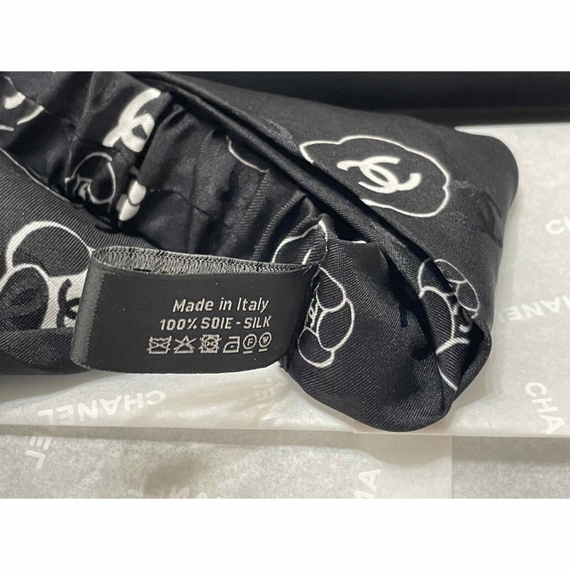 CHANEL シャネル　ヘアバンド　ココマーク　カメリア　ブラック　黒　新品