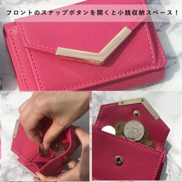 使用数回★三つ折りミニ財布ブラック レディースのファッション小物(財布)の商品写真