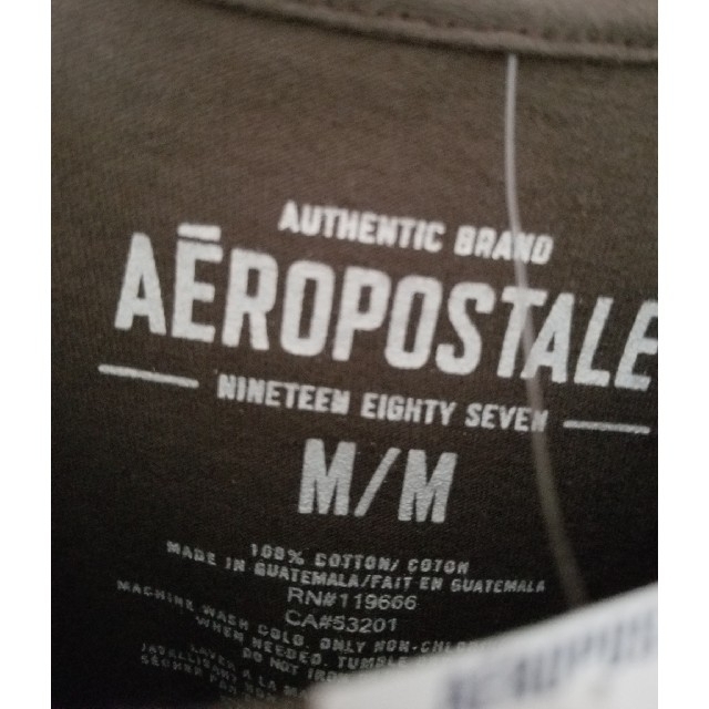 AEROPOSTALE(エアロポステール)の【タグ付】AERO Tシャツ 半袖 ダークブラウン M コットン100% メンズのトップス(Tシャツ/カットソー(半袖/袖なし))の商品写真