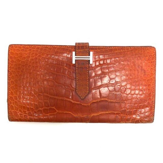 海外最新 Hermes - エルメス べアンスフレ アリゲーター 長財布 財布