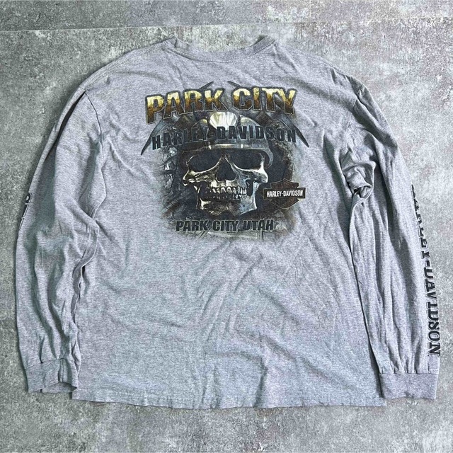 【希少】Harley-Davidson ロングTシャツ　ビッグサイズ　XL実寸XL相当サイズ採寸着丈