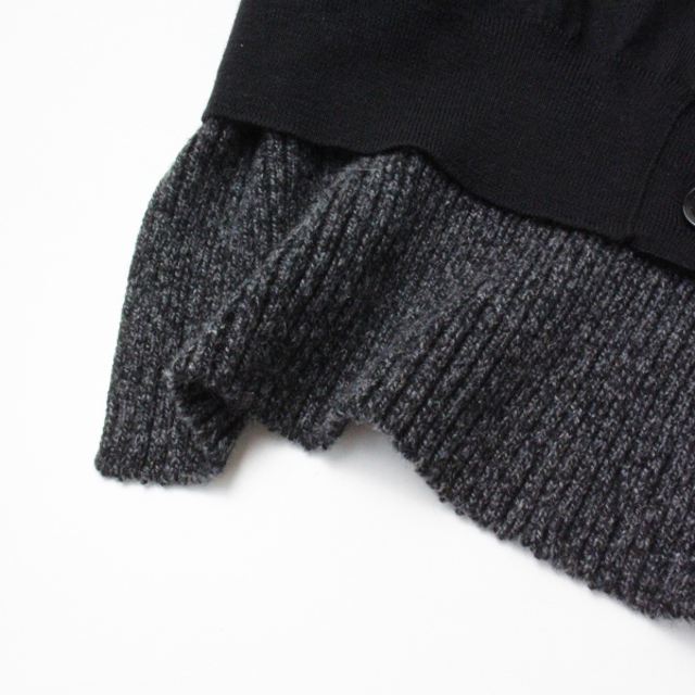 MM6 Maison Margiela エムエムシックス メゾンマルジェラ ウールレイヤードロングカーディガン S/ブラック【2400013258326】