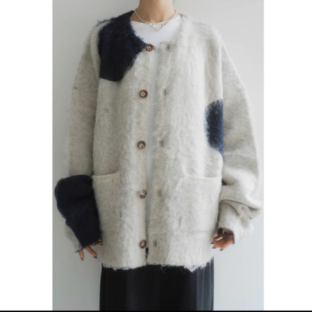 knuthmarf mix mohair cardigan/graynavy