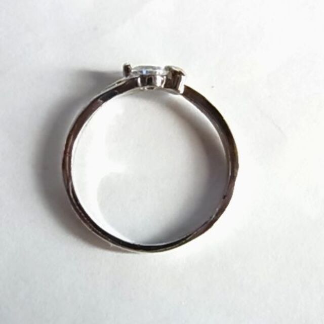 未使用品シルバーカラー リング指輪12号ハートキュービックジルコニア人工ダイヤ レディースのアクセサリー(リング(指輪))の商品写真