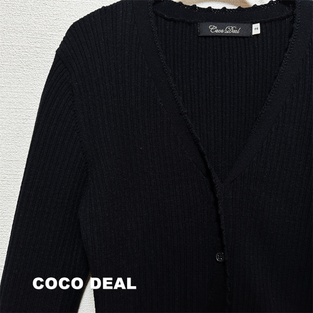 COCO DEAL(ココディール)の【COCODEAL】ココディール メルローフリル リブ カーディガン レディースのトップス(カーディガン)の商品写真