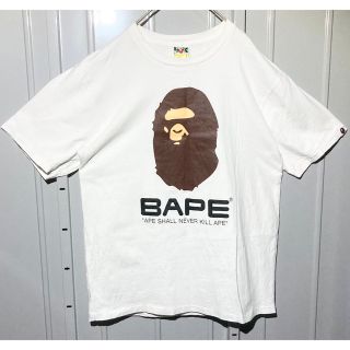 B6 A BATHING APE アベイシングエイプ Tシャツ プリント 白 L