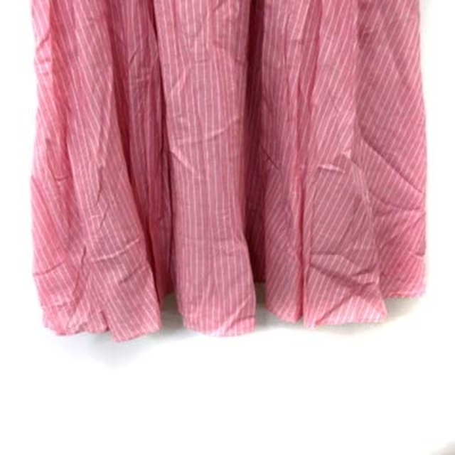 other(アザー)のソメロス フレアスカート ギャザー ミモレ ロング ストライプ 36 ピンク レディースのスカート(ロングスカート)の商品写真