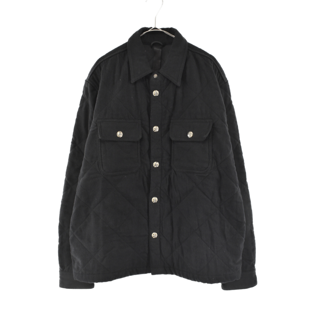 CHROME HEARTS クロムハーツ WORK DOG FBRC SHIRT ワークドッグ クロスボールボタン キルティングシャツジャケット ブラック