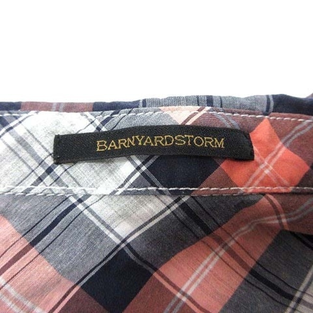 BARNYARDSTORM(バンヤードストーム)のBARNYARDSTORM シャツ チェック 長袖 1 紺 ネイビー オレンジ メンズのトップス(シャツ)の商品写真