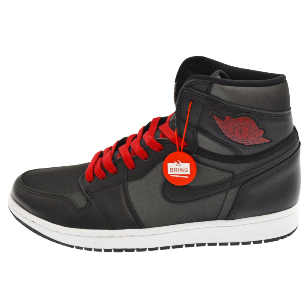 NIKE ナイキ AIR JORDAN1 RETRO HIGH エアジョーダン1 ハイカットスニーカー サテン ブラック 555088‐060 US9 1/2