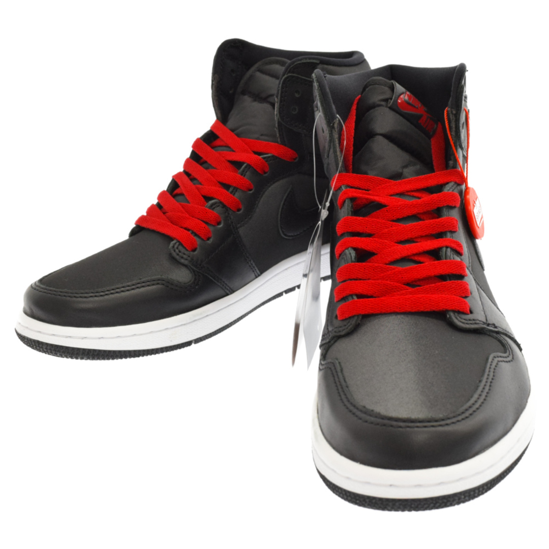 NIKE ナイキ AIR JORDAN1 RETRO HIGH エアジョーダン1 ハイカットスニーカー サテン ブラック 555088‐060 US9 1/2