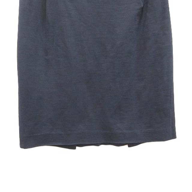 UNITED ARROWS(ユナイテッドアローズ)のユナイテッドアローズ タイトスカート ひざ丈 タック カットソー 麻混 38 紺 レディースのスカート(ひざ丈スカート)の商品写真