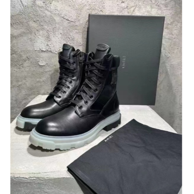 西日本産 AMIRI ブラック レザー ブーツ 41 | maxlabsambai.com