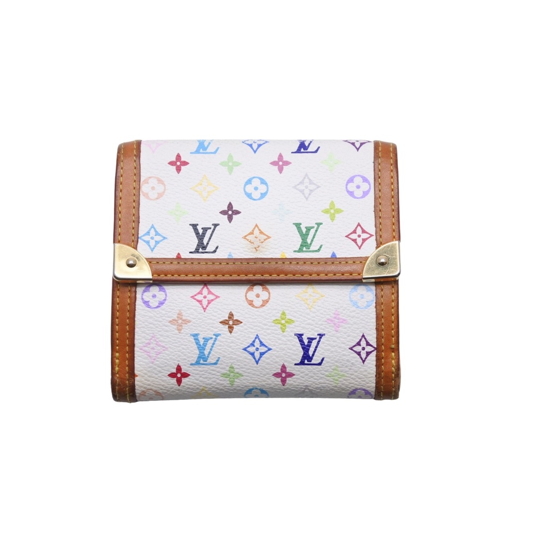 LOUIS VUITTON ルイ ヴィトン 財布 ポルトモネビエカルトクレディ モノグラムマルチカラー ホワイト M92983 美品  47927