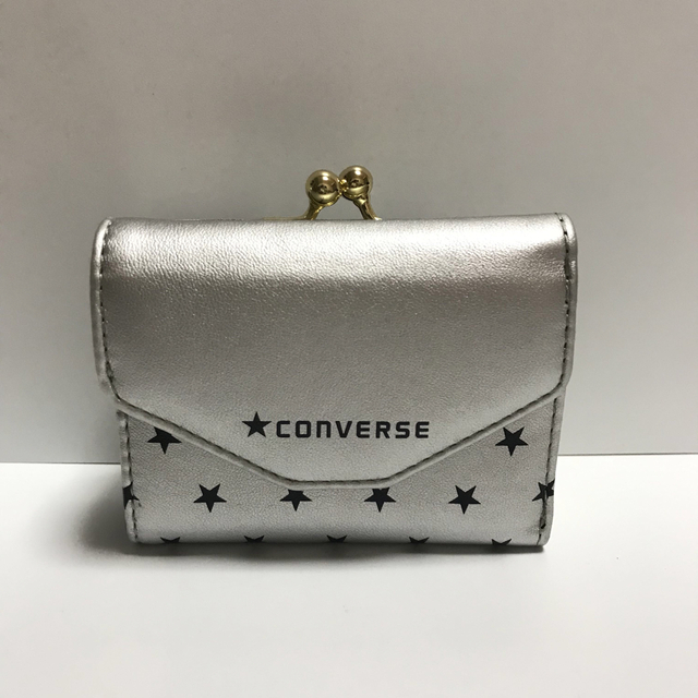 CONVERSE(コンバース)のCONVERSE コンバース スタープリントミニウォレット シルバー×ブラック レディースのファッション小物(財布)の商品写真