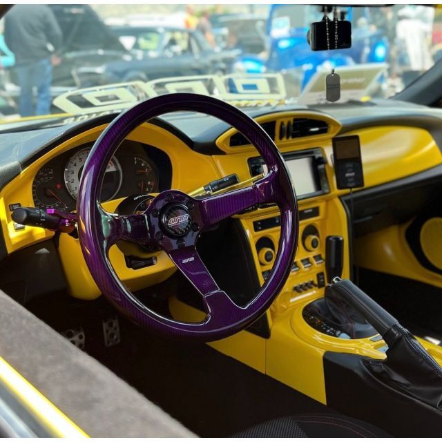 DND　レース　パープル　紫　フルカーボン　ステアリング　USDM　ハンドル　 自動車/バイクの自動車(汎用パーツ)の商品写真