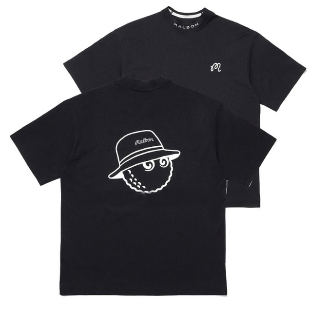 Malbongolf マルボンゴルフ モックネック Tシャツ 黒 ブラック XL