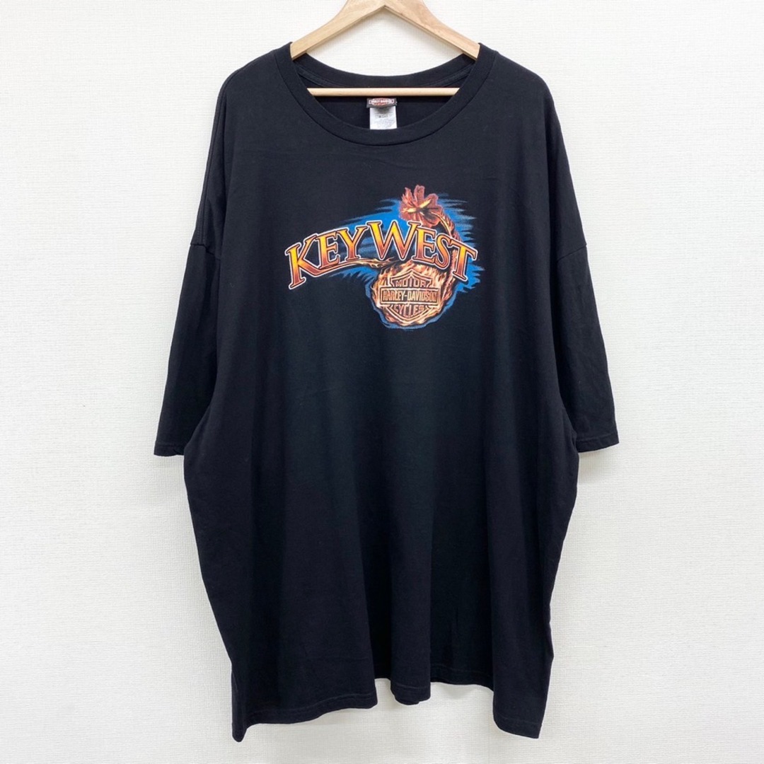 Hurley(ハーレー)の【中古】 ハーレー ダビッドソン HARLEY-DAVIDSON Tシャツ 半袖 ショートスリーブ KEYWEST ロゴ 両面プリント サイズ：5XL ブラック 古着 中古 mellow メンズのトップス(Tシャツ/カットソー(半袖/袖なし))の商品写真