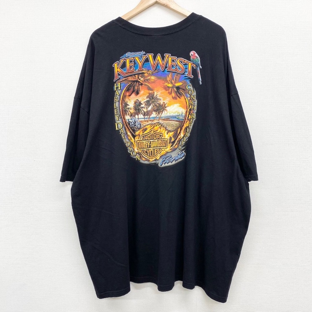 Hurley(ハーレー)の【中古】 ハーレー ダビッドソン HARLEY-DAVIDSON Tシャツ 半袖 ショートスリーブ KEYWEST ロゴ 両面プリント サイズ：5XL ブラック 古着 中古 mellow メンズのトップス(Tシャツ/カットソー(半袖/袖なし))の商品写真