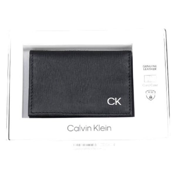 Calvin Klein(カルバンクライン)のカルバンクライン カードケース パスケース CK 名刺入れ メタルロゴ ブラック メンズのファッション小物(名刺入れ/定期入れ)の商品写真